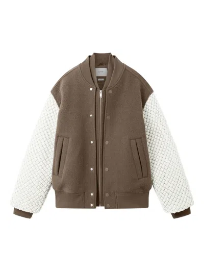 Axel Arigato Embroidered-logo Bomber Jacket In Brown