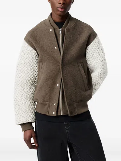 Axel Arigato Embroidered-logo Bomber Jacket In Brown