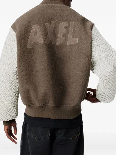 Axel Arigato Embroidered-logo Bomber Jacket In Brown