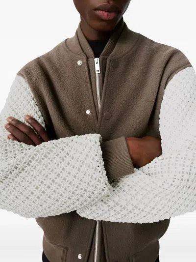 Axel Arigato Embroidered-logo Bomber Jacket In Brown