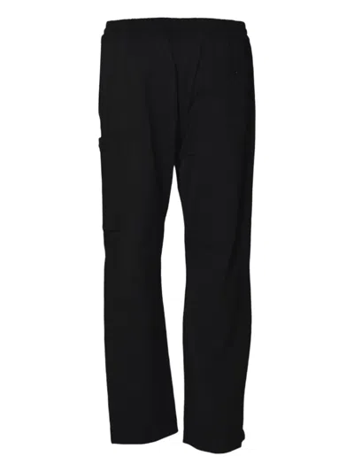 C.p. Company Relaxed-fit Black Trousers With Elastic Waistband And Utility Pockets In Black