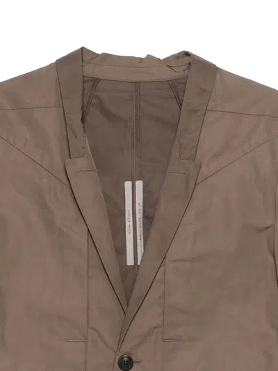 Rick Owens Button Panelled Coat In Brown
