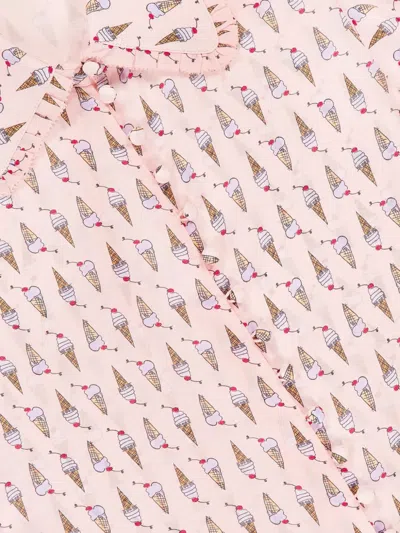 Alice And Olivia Flutter-sleeve Ice-cream Print Blouse In Pink