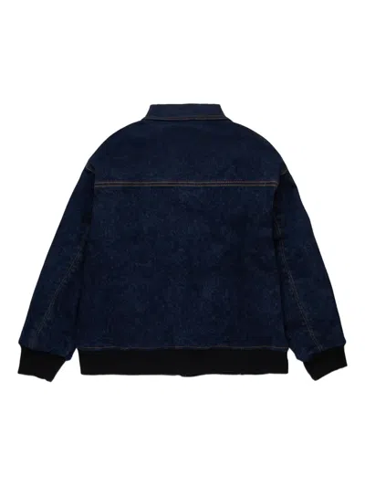 Marni Kids Denim Zip Up Jacket In Blue