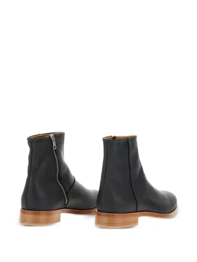 Common Projects Zipper Boot In Waxed Suede In Black