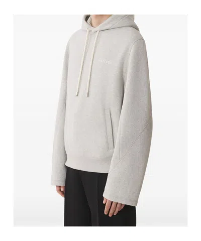 Lanvin Hooded Sweater Drawstring Front Pockets In Brown
