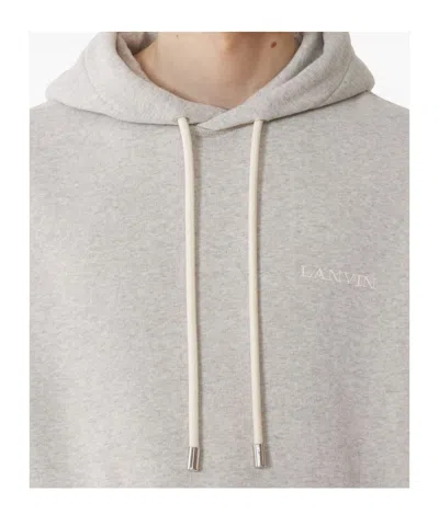 Lanvin Hooded Sweater Drawstring Front Pockets In Brown