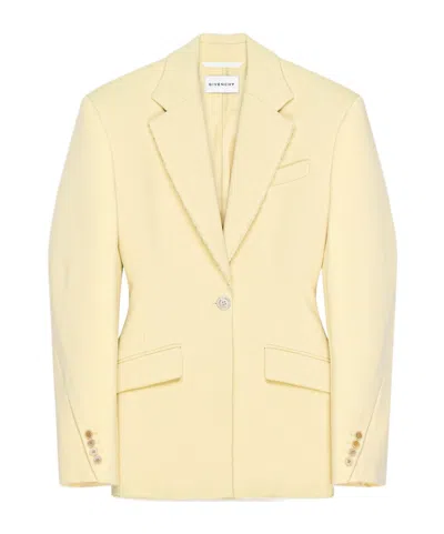 Givenchy Single-breasted Cocoon Jacket In Wool In Yellow