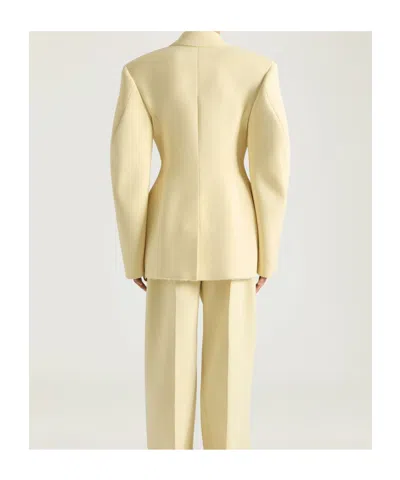 Givenchy Single-breasted Cocoon Jacket In Wool In Yellow