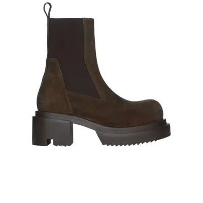 Pre-owned Rick Owens Concordians Bogun Boot 'washed Indigo' | Brown | Men's Size 40