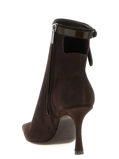 Jimmy Choo Camie Brown Ankle Boots With Knot Detail In Suede Woman In Brown