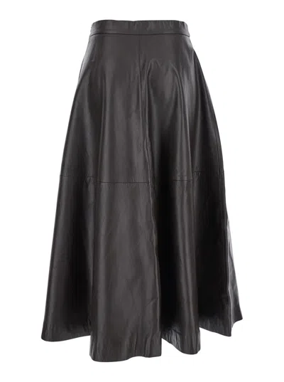 Rohe Aline Leather Skirt In Black