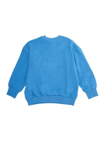 Mini Rodini Dog Embroidered Cotton Jersey Sweatshirt In Blue