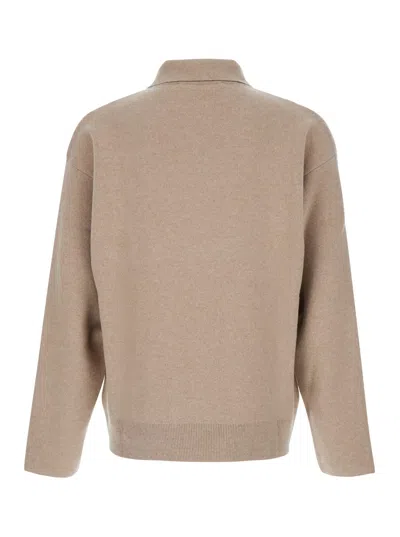Jacquemus La Maille Vareuse Pallone Wool And Cashmere-blend Sweater In Neutral