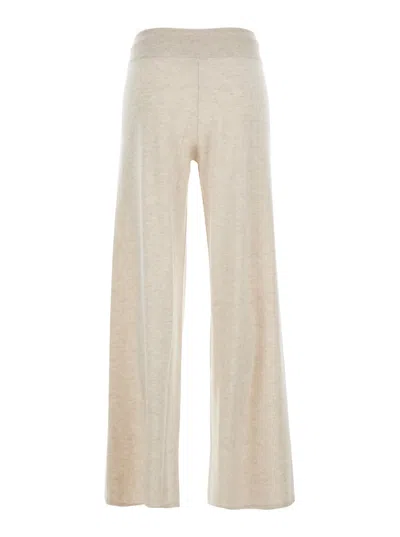 Lisa Yang Wide-leg Trousers With Ribbed Waistband And Drawstring Fastening In Gray