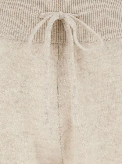 Lisa Yang Wide-leg Trousers With Ribbed Waistband And Drawstring Fastening In Gray