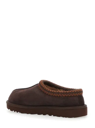 Ugg Tasman Brown Mules With Embossed Logo In Suede Woman In Brown