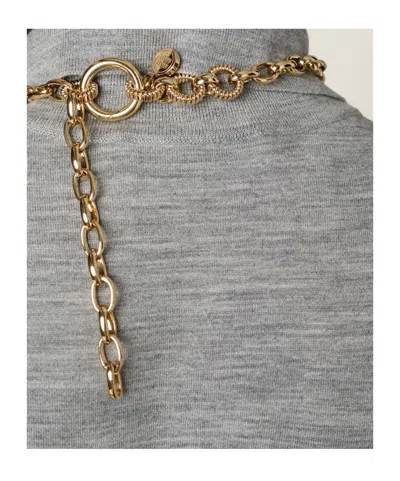 Miu Miu Striped Buttoned Wool Cardigan In Gray