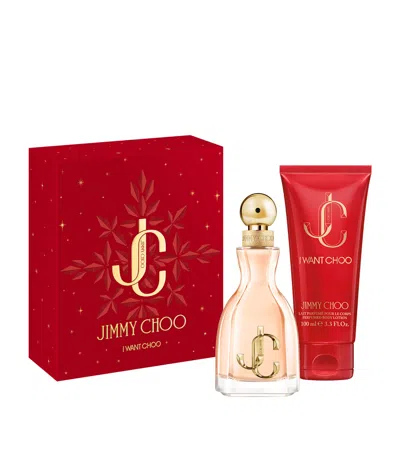 Jimmy Choo Womens I Want Choo Eau De Parfum And Body Lotion Gift Set In Transparent