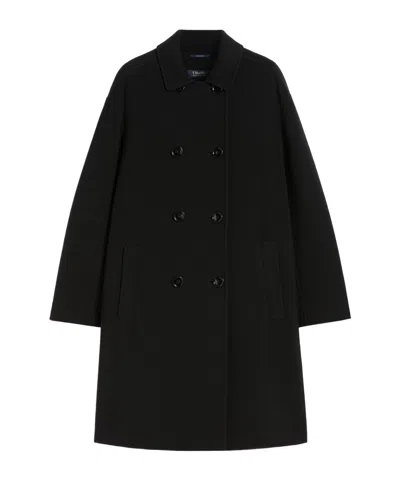 Max Mara Double-faced Wool Coat In Black