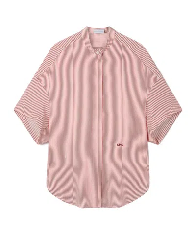 Stella Mccartney Striped Silk Shirt In Pink