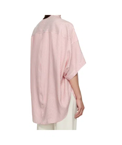 Stella Mccartney Striped Silk Shirt In Pink