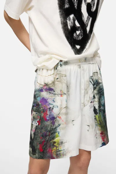 Acne Studios Fluid Printed Bermudas In White