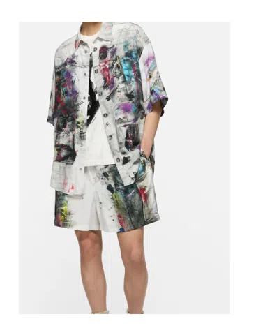 Acne Studios Fluid Printed Bermudas In White