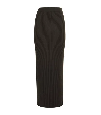 Max Mara Virgin Wool-blend Midi Skirt In Green