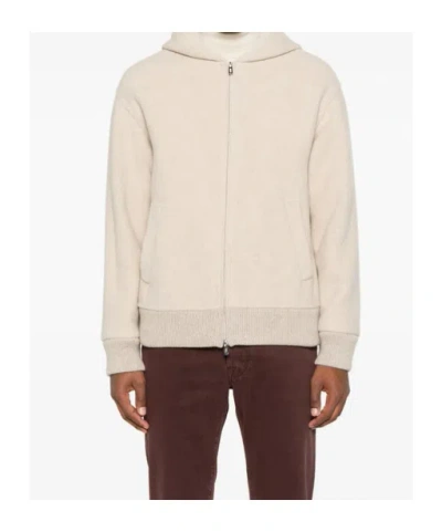 Fedeli Hooded Zip-front Jacket In Neutral