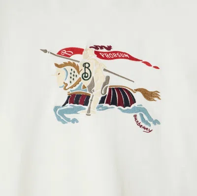 Burberry Ryan Ekd Embroidered Cotton T-shirt In Gray