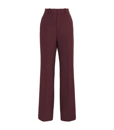 Bite Studios Wool Credo Straight Trousers In Burgundy