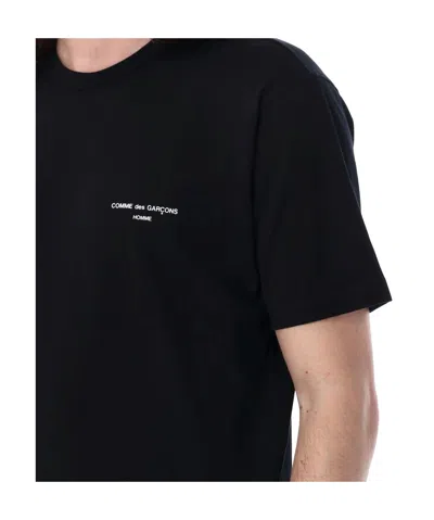 Comme Des Garçons Men Black Crewneck Logo T-shirt, L Luxury T-shirts For Men Darveys In Black