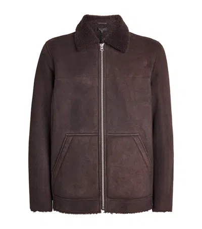 Rag & Bone Shearling-collar Jacket In Brown
