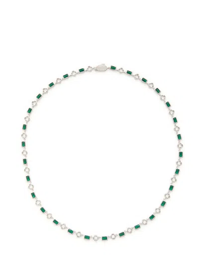 Craftd Clover Embellished Necklace In Silver