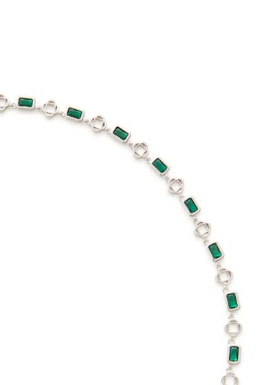 Craftd Clover Embellished Necklace In Silver