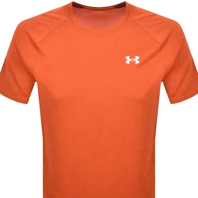 Under Armour Tech Textured T Shirt Orange In Red