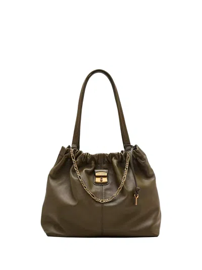 Marc Jacobs The Cristina Chain-embellished Drawstring Tote Bag In Green