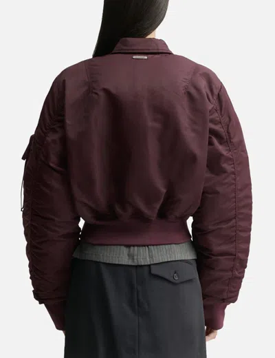 Nache Cropped Bomber Jacket In Burgundy