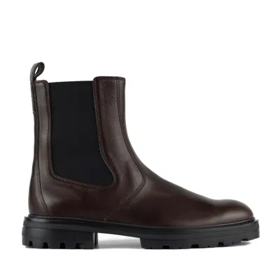 Hogan Chelsea Ankle Boots H673 Brown In Brown