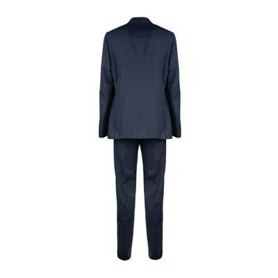 Etro Blue Pinstripe Wool Suit In Blue