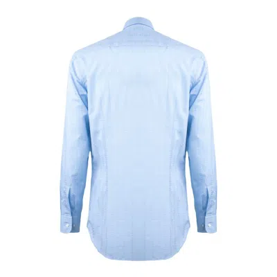 Etro Light Blue Micro Paisley Patterned Shirt All Over In Blue