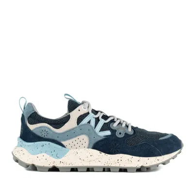 Flower Mountain Yamano 3 Uni Blue And Light Blue Suede And Fabric Sneakers. In Blue