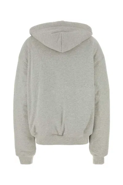 Magda Butrym Oversized Hooded Cotton Sweatshirt Kangaroo Pockets In Gray
