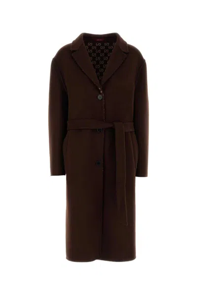 Gucci Chocolate Wool Blend Reversible Coat In Brown
