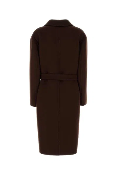 Gucci Chocolate Wool Blend Reversible Coat In Brown