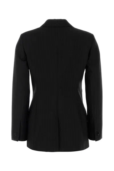 Gucci Embroidered Wool Blazer With Notched Lapels And Pockets In Black