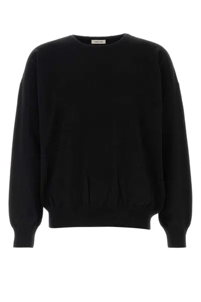 Fear Of God Merino Wool Crewneck Sweater In Black
