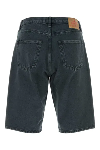 Prada Denim Bermuda Shorts Featuring Belt Loops In Blue
