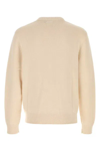 Napapijri Beige Crewneck Flag Embellishment Sweater In Brown